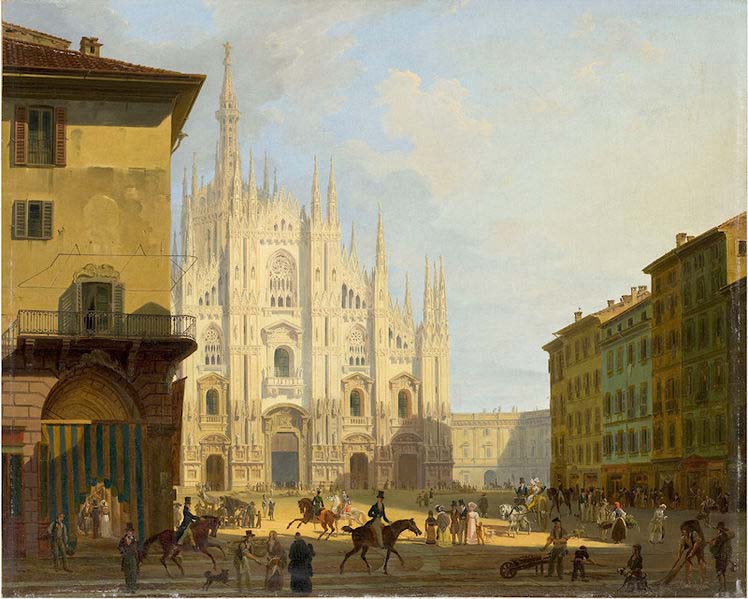 Veduta di piazza del Duomo in Milano